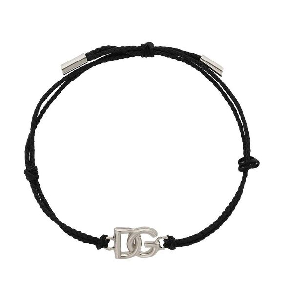 Dolce&Gabbana Men Small Dg Logo Cord Bracelet